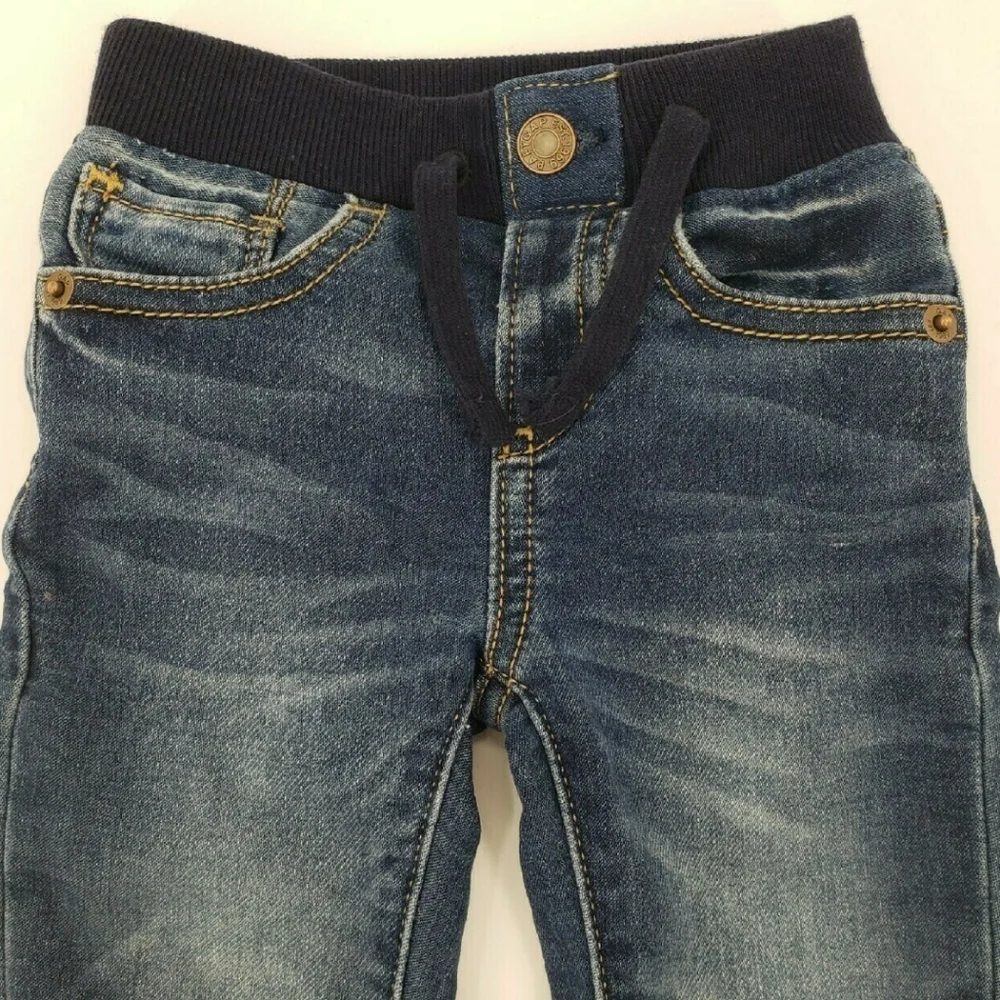 Gap Jeans My 1st Easy Slim Stretch Denim Size 3-6mo Elastic Rib Knit Waistband